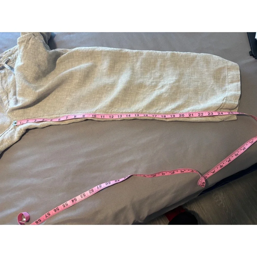 H&M 100% Linen Pull on Pants. Size 36R (XL to XXL). Pockets. Coastal Chic. Beach